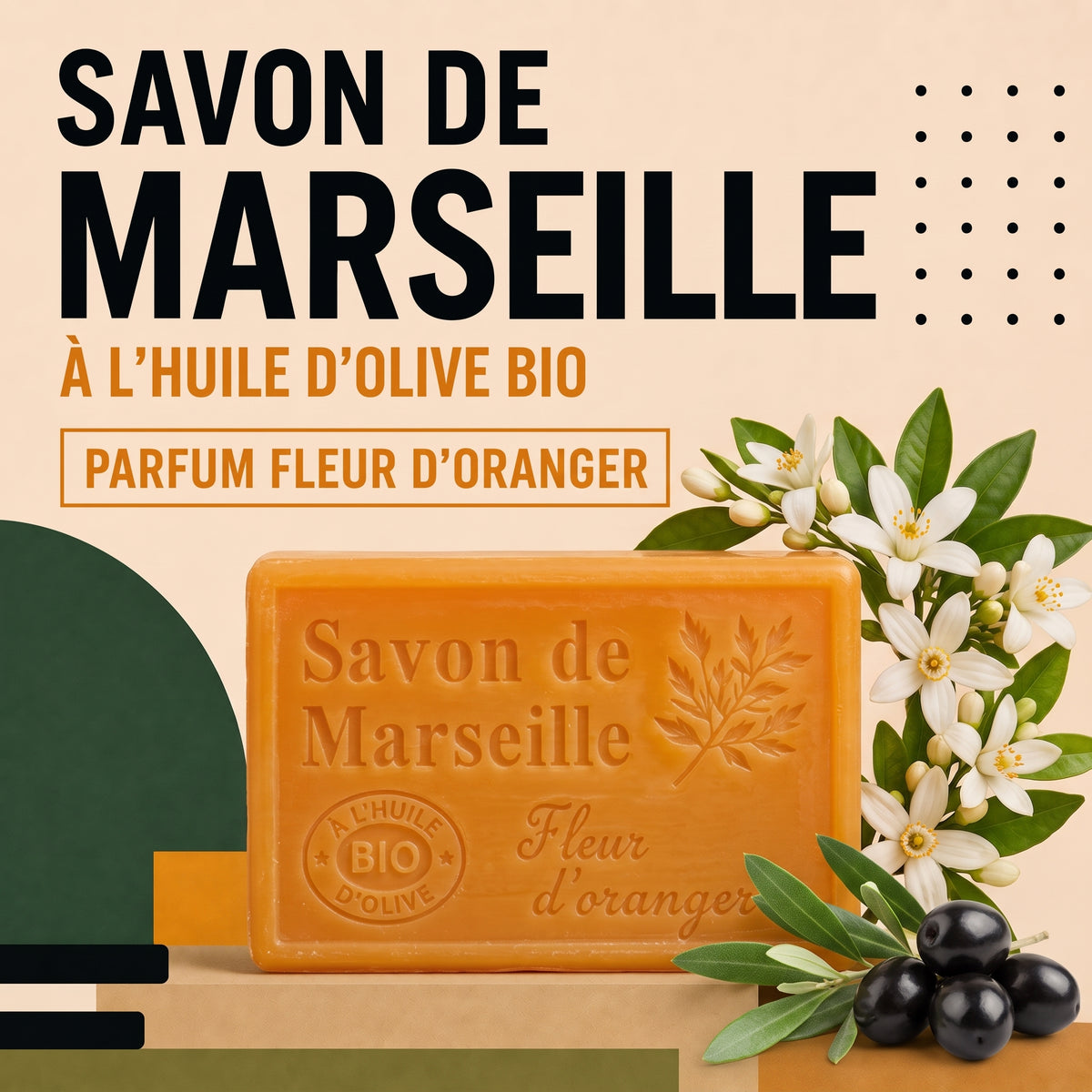 Savon de Marseille Fleur d'Oranger