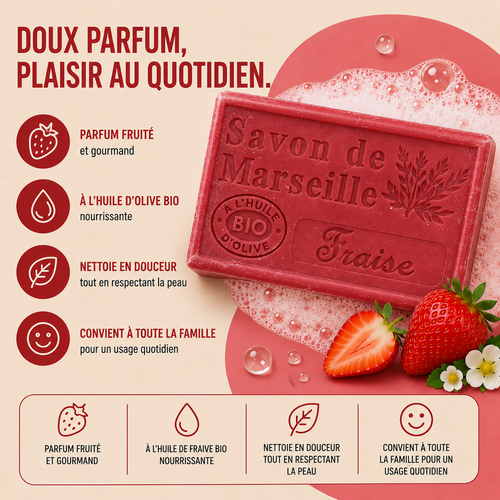 Savon de Marseille Fraise