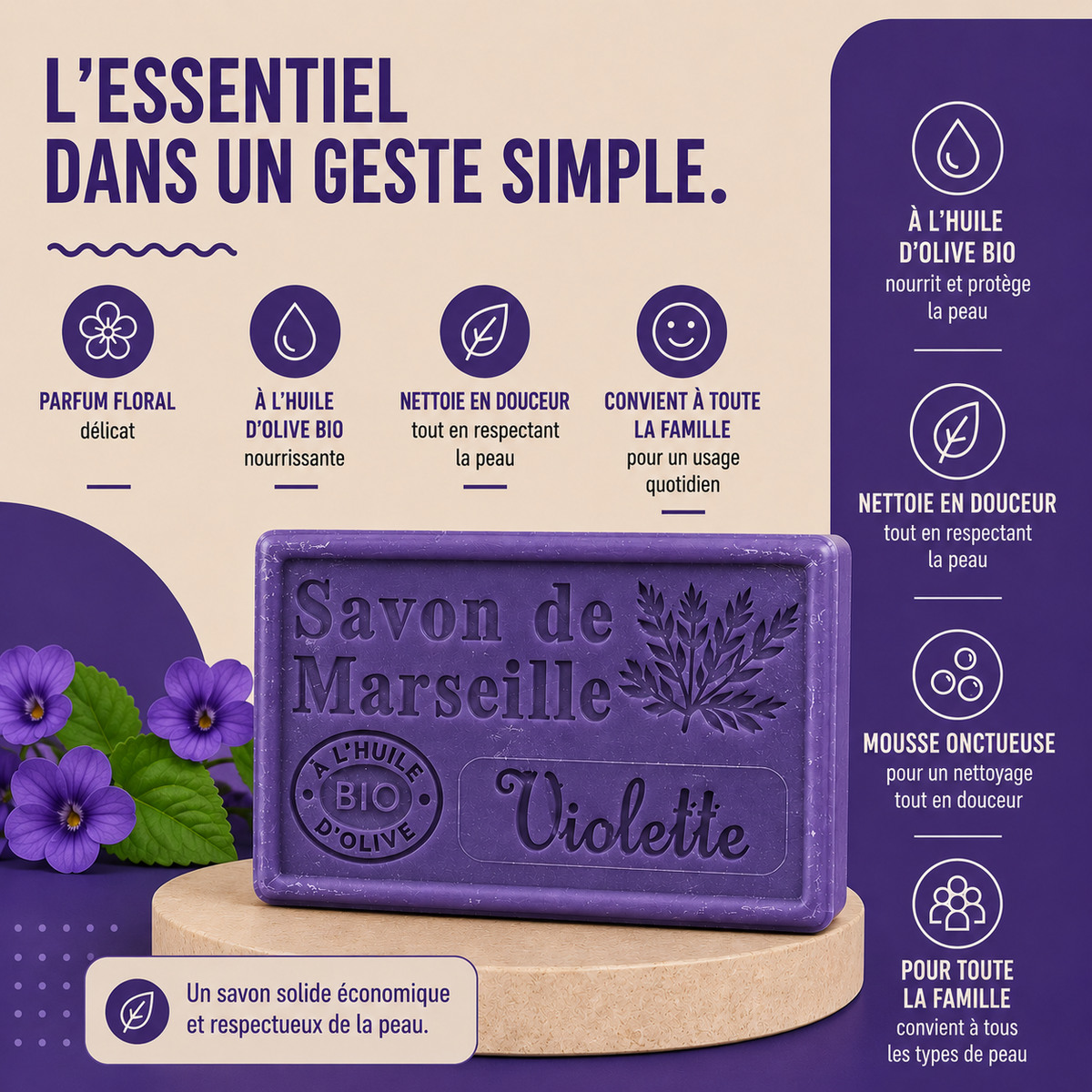 Savon de Marseille Violette