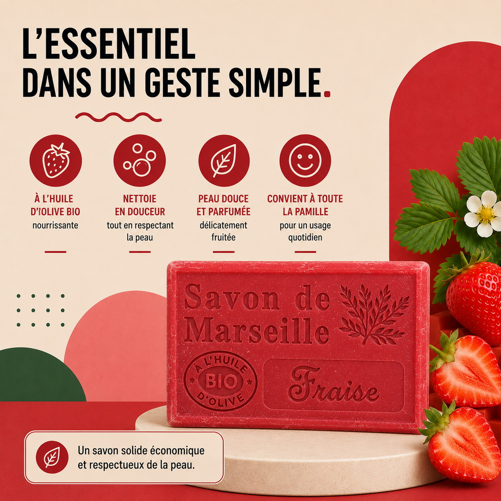Savon de Marseille Fraise