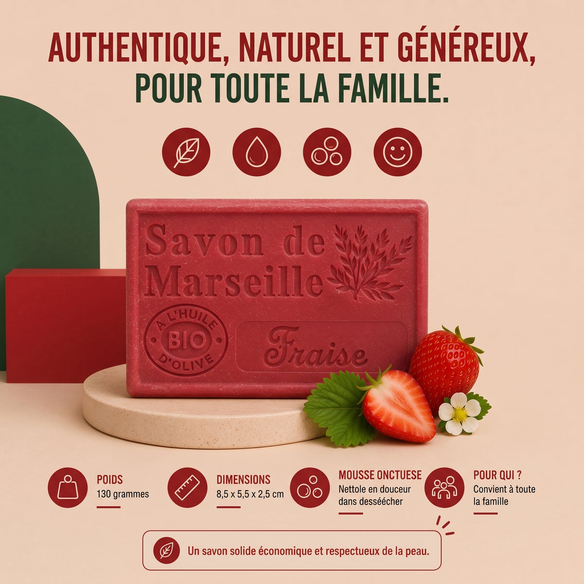Savon de Marseille Fraise