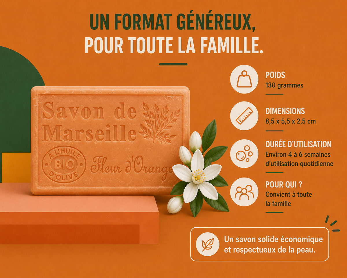 Savon de Marseille Fleur d'Oranger